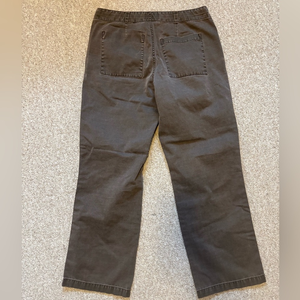 Y2k Express Brown Button-Fly Drawstring Pants Sma… - image 1